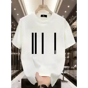 AICG Ön Arka Baskılı Bisiklet Yaka Kadın Oversize Bisiklet Yaka T-shirt - Beyaz