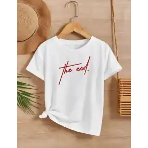 Çocuk Unisex Baskılı T-Shirt - Beyaz