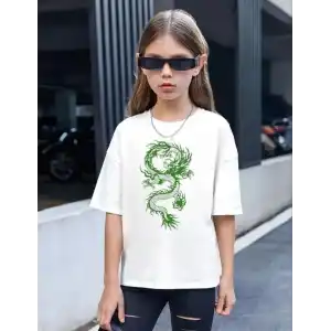 Çocuk Unisex Baskılı T-Shirt - Beyaz