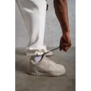 Erkek Baggy Alt Eşofman - Beyaz