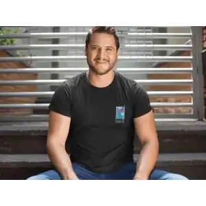 Erkek Bisiklet Yaka Baskılı Oversize T-Shirt - Siyah