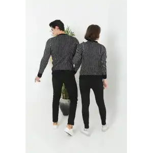 Erkek Bisiklet Yaka Yün Örmeli Triko Kazak - Siyah