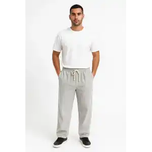 Erkek Fitilli Kadife Cepli Buggy Pantolon Oversize Rahat Kalıp - Gri