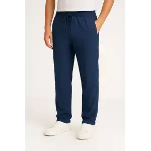 Erkek Keten Pantolon – Cepli, Beli Lastikli ve Bağcıklı, Nefes Alan Rahat Kalıp, Yazlık ve Baharlık Günlük Giyim, Şık & Konforlu Boru Paça Model - Lacivert