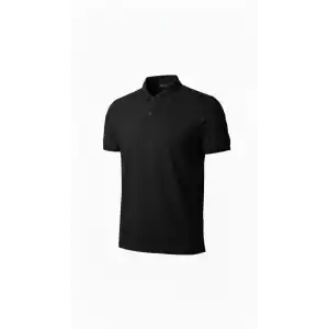 Erkek Pike Kumaş Düğmeli Yaka Regular Fit Günlük Kısa kol Tişört T-shirt - Siyah