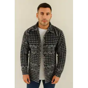 Erkek Polar Fermuarlı Sweatshirt – Kapüşonsuz, Cepli, Yumuşak Dokulu, Oversize Rahat Kalıp, Kışlık Sıcak Tutan Fermuarlı Üst - Siyah