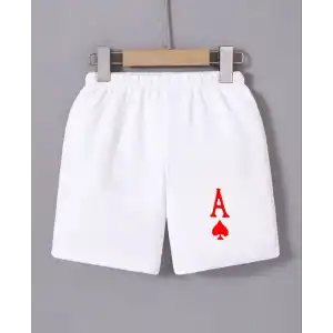 Kadın Beli Lastikli Baskılı Mini Şort - Beyaz