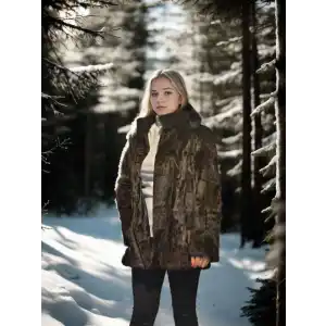 Kadın Uzun Kollu Deri Ceket - Leopar