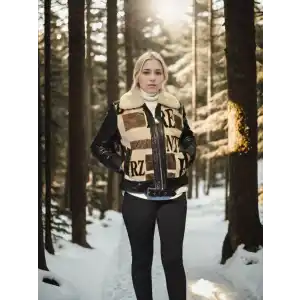 Kadın Uzun Kollu Hakiki Deri Kürk - Siyah