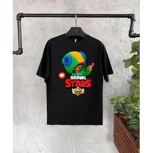 Unisex Baskılı Kısa Kol Çocuk T-Shirt - Siyah