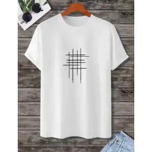 Unisex Baskılı Oversize T-Shirt - Beyaz