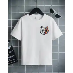 Unisex Çocuk Baskılı T-Shirt - Beyaz