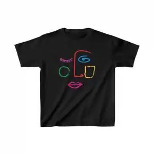 Unisex Çocuk Baskılı T-Shirt - Siyah