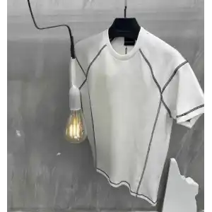 Unisex Karoyaka Dikişli Oversize T-Shirt - Beyaz