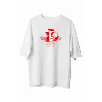 19 Mayıs Unisex Baskılı T-shirt - Beyaz