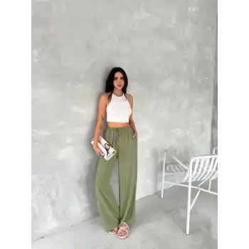 Ayrobin Oversize Kadın Pantalon - Mint Yeşili