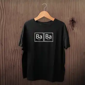 Babalar Günü Baskılı T-shirt - Siyah
