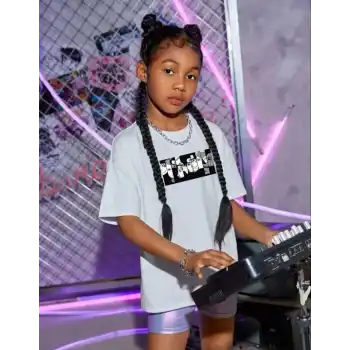 Çocuk Unisex Baskılı T-Shirt - Beyaz