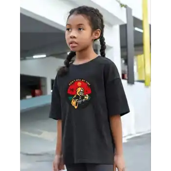 Çocuk Unisex Baskılı T-Shirt - Siyah