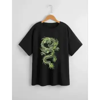 Çocuk Unisex Baskılı T-Shirt - Siyah