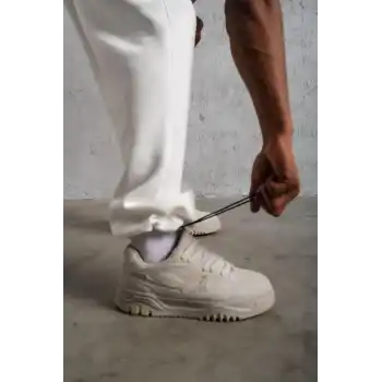 Erkek Baggy Alt Eşofman - Beyaz