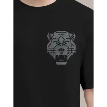 Erkek Baskılı Oversize T-shirt - Siyah