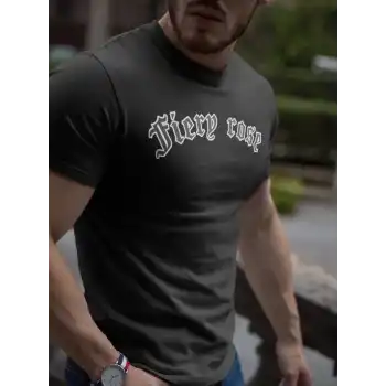 Erkek Bisiklet Yaka Baskılı Oversize T-Shirt - Siyah