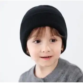 Erkek Çocuk Katlamalı Basic Bere - Siyah