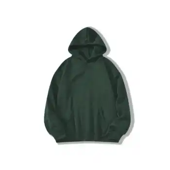 Erkek Düz Kapüşonlu Sweat - Koyu Yeşil