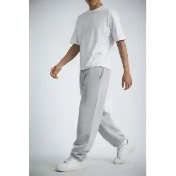 Erkek Lastikli Alt Eşofman - Gri