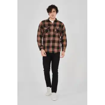 Erkek Oduncu Gömlek - Kahverengi