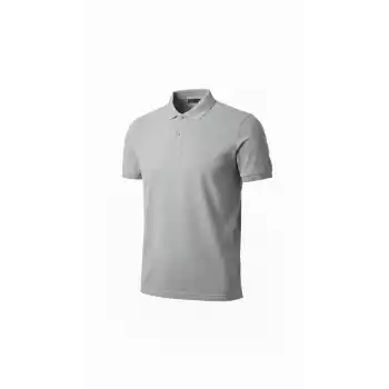 Erkek Pike Kumaş Düğmeli Yaka Regular Fit Günlük Kısa kol Tişört T-shirt - Gri