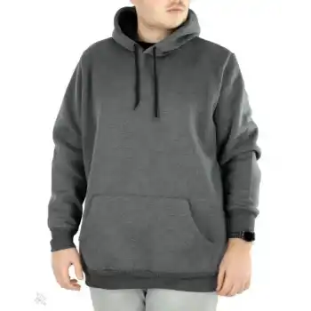 Erkek Uzun Kol Kapşonlu Basic Sweatshirt hoodie - Füme