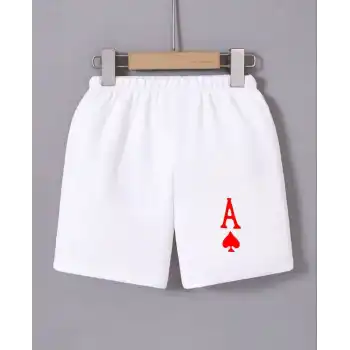 Kadın Beli Lastikli Baskılı Mini Şort - Beyaz