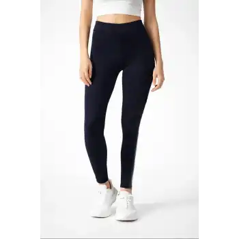 Kadın Likralı Düz Tayt - Siyah