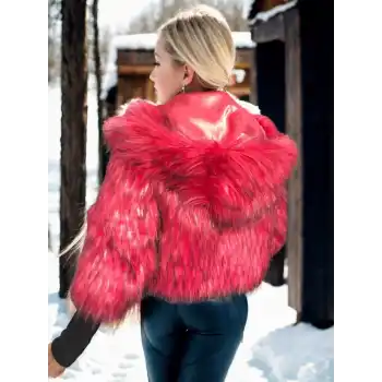 Kadın Uzun Kollu Kürk - Bordo