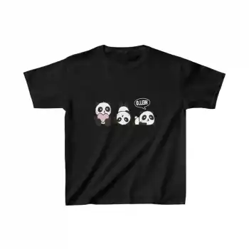Unisex Çocuk Baskılı T-Shirt - Siyah