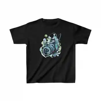 Unisex Çocuk Baskılı T-Shirt - Siyah