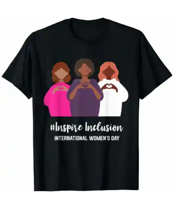 8 Mart Dünya Kadınlar Günü İçin Özel Baskılı T-shirt - Siyah