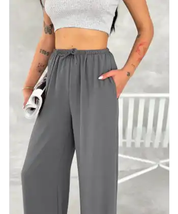 Ayrobin Oversize Kadın Pantalon - Füme