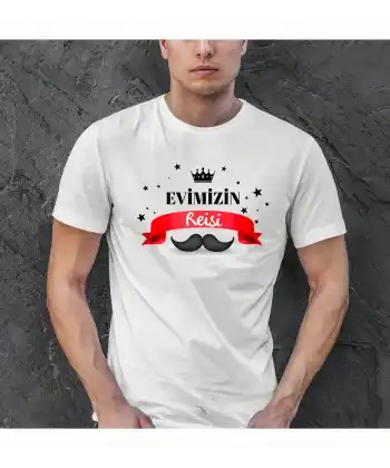 Babalar Günü Hediye Baba Temalı Baskılı Oversize Bisiklet Yaka T-shirt - Beyaz