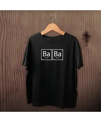 Babalar Günü Hediye Baba Temalı Baskılı Oversize Bisiklet Yaka T-shirt - Siyah