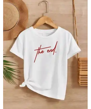 Çocuk Unisex Baskılı T-Shirt - Beyaz