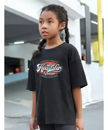 Çocuk Unisex Baskılı T-Shirt-Siyah