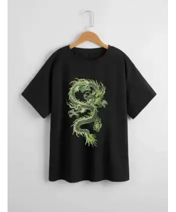 Çocuk Unisex Baskılı T-Shirt - Siyah