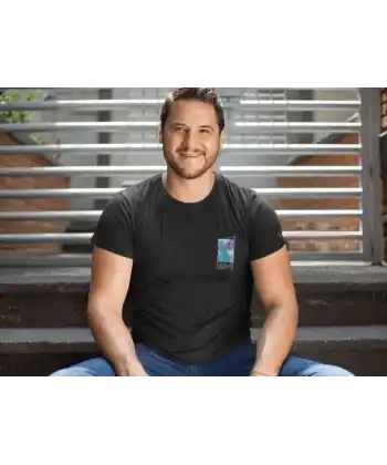 Erkek Bisiklet Yaka Baskılı Oversize T-Shirt - Siyah