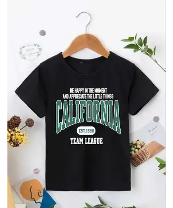 Erkek Çocuk Baskılı T-Shirt - Siyah