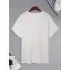 20/1 Penye Compack Uçak Baskılı Oversize Bisiklet Yaka Kısa Kol T-shirt - Beyaz