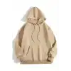 3 İplik Pamuklu Unisex Kapşonlu Sweetshirt - Bej
