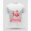 30 Ağustos Oversize Baskılı T-shirt - Beyaz